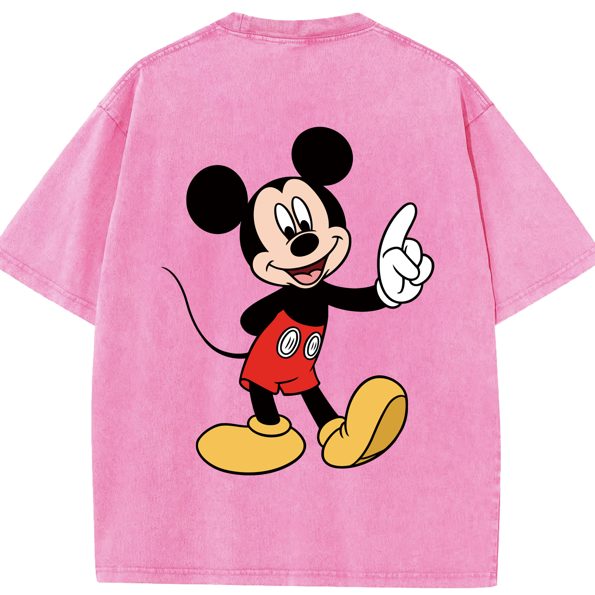 （画像用） ミッキーマウス Mickey Mouse 綿100% ヴィンテージ風 半袖Tシャツ（背面プリント）